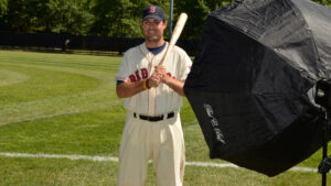 Pete Frates wearing Boston Red Sox uniform, 2012